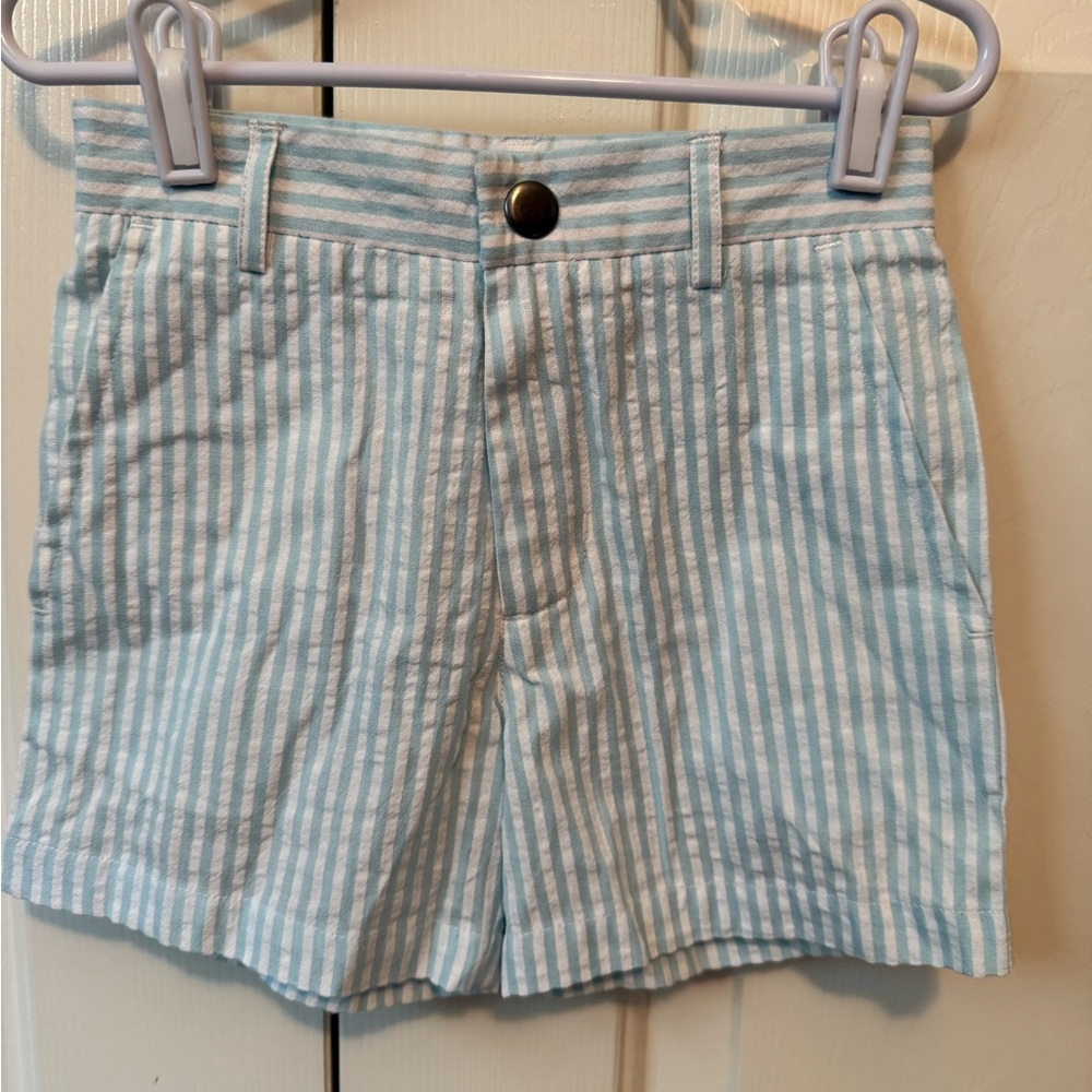 Saltwater Boy’s Light Blue and White Stripped Shorts